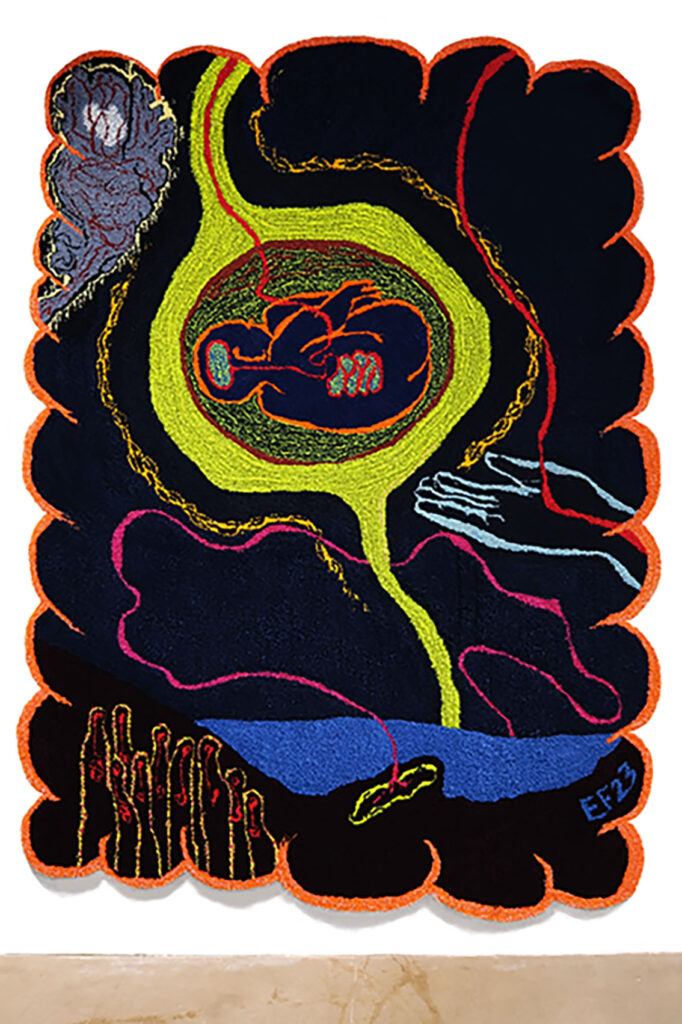 Passing Through, Passing By 190 x 140 x 3 cm Handtufted tapestry Axminster yarn and canvas. 2023